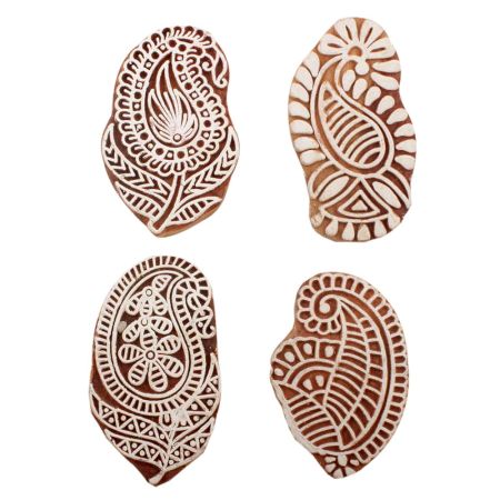 Set of 4 Piece New Mix Wooden Printing Block